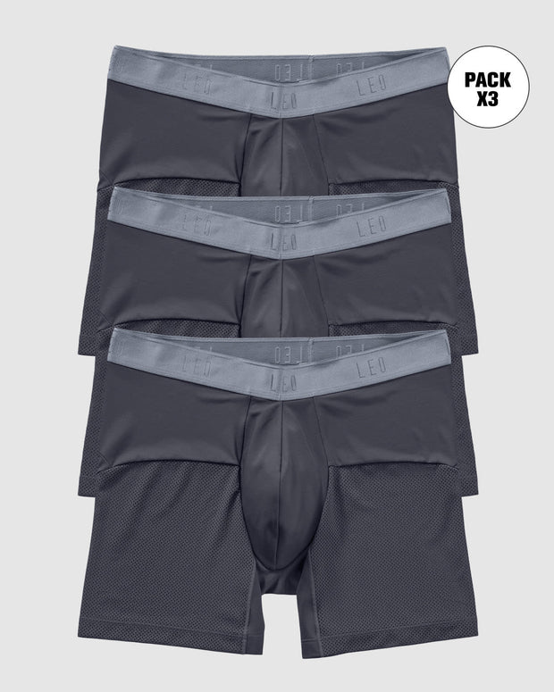 Paquete x3 bóxers medio de secado rápido con mallas transpirables