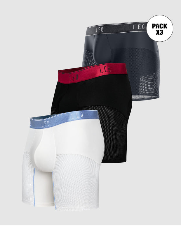 Paquete x 3 bóxers, secado rápido y mallas transpirables