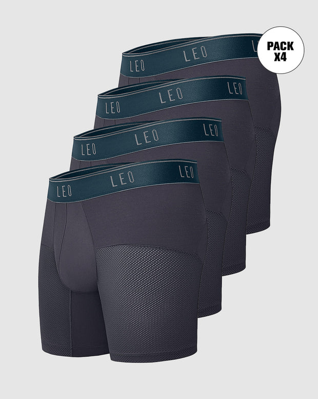 Paquete x 4 bóxers, secado rápido y mallas transpirables