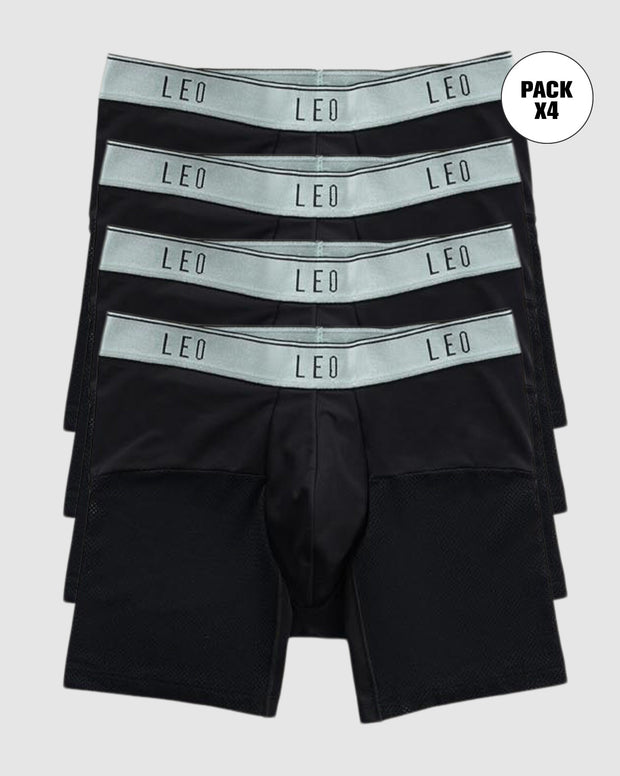 Paquete x4 bóxers medio de secado rápido con mallas transpirables en microfibra