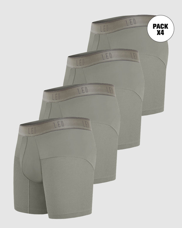 Paquete x 4 bóxers, secado rápido y mallas transpirables