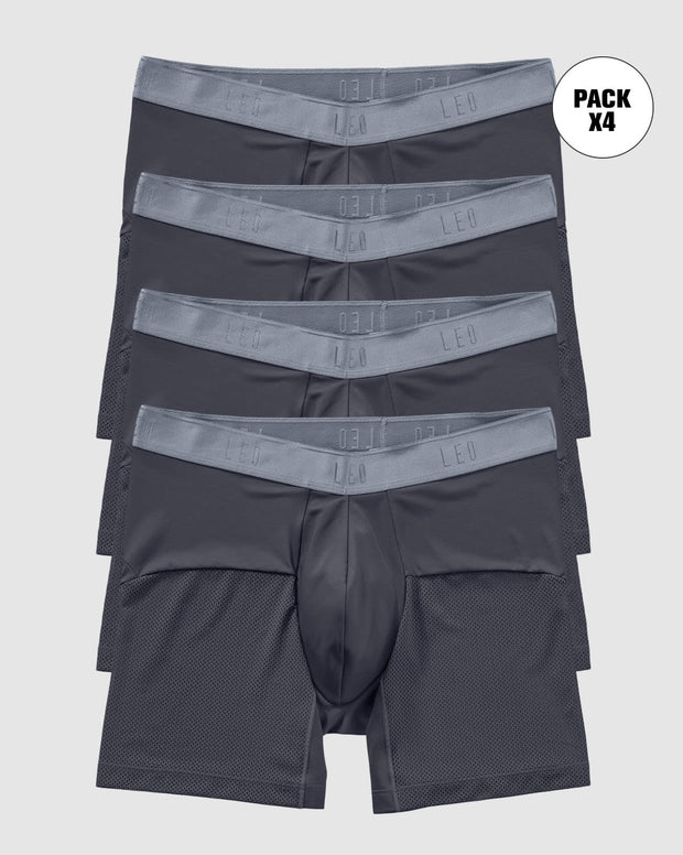 Paquete x4 bóxers medio de secado rápido con mallas transpirables en microfibra