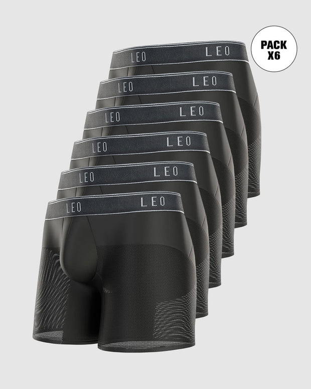 Paquete x 6 bóxers, secado rápido y mallas transpirables