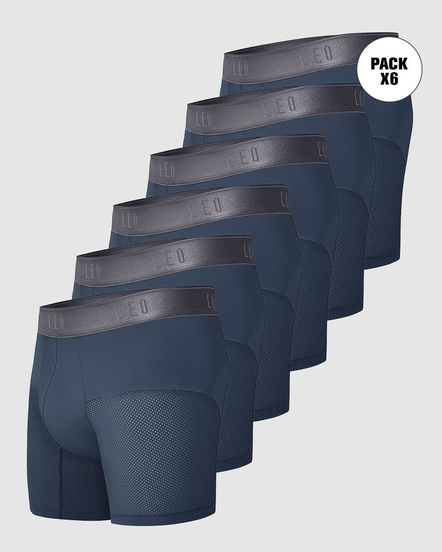 Paquete x 6 bóxers, secado rápido y mallas transpirables