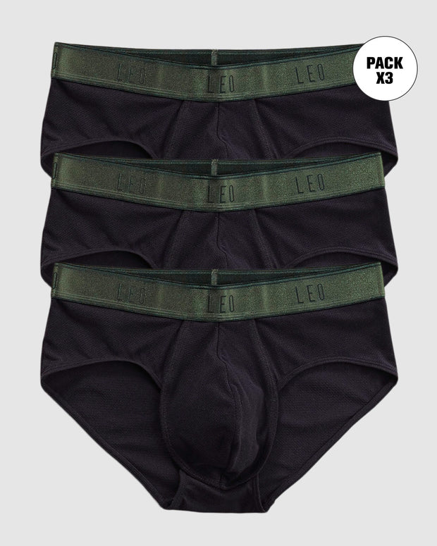 Paquete x 3 bóxers brief de alta transpiración en microfibra ideales para uso diario