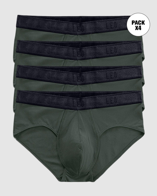 Paquete x 4 bóxers brief de alta transpiración en microfibra ideales para uso diario