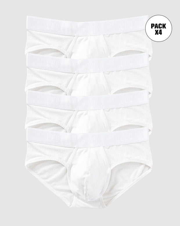 Paquete x4 bóxers brief de alta transpiración en microfibra ideal para uso diario