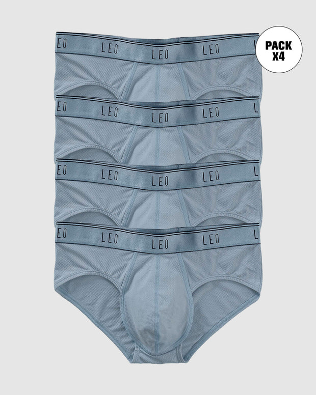 Paquete x4 bóxers brief de alta transpiración en microfibra ideal para uso diario