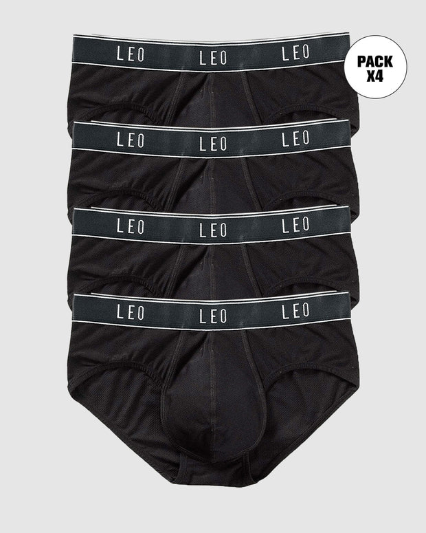 Paquete x4 bóxers brief de alta transpiración en microfibra ideal para uso diario