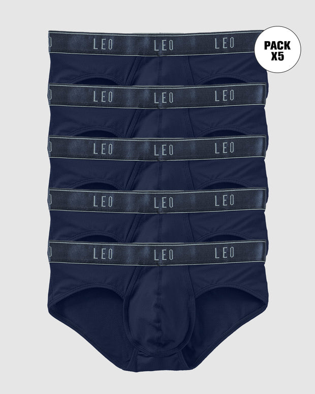Paquete x5 bóxers brief de alta transpiración en microfibra ideal para uso diario