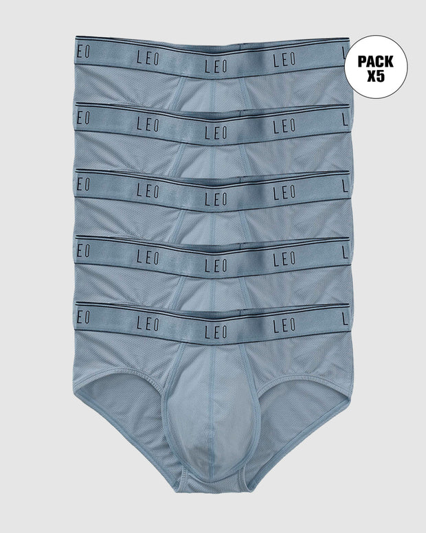 Paquete x5 bóxers brief de alta transpiración en microfibra ideal para uso diario