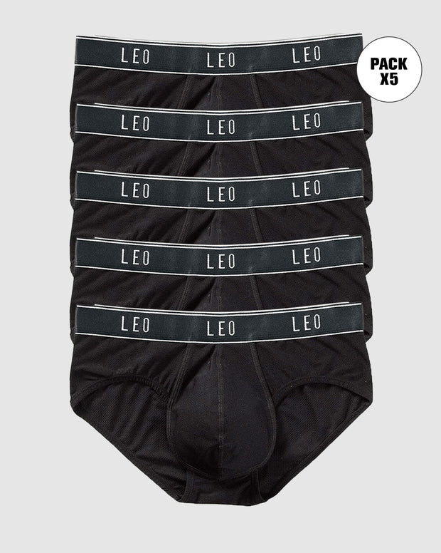 Paquete x5 bóxers brief de alta transpiración en microfibra ideal para uso diario