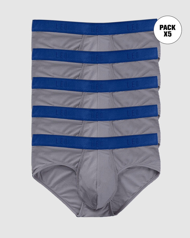 Paquete x5 bóxers brief de alta transpiración en microfibra ideal para uso diario