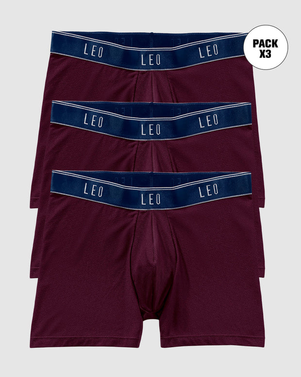 Paquete x3 bóxers medio diseño ergonómico ultrafresco y cómodo en microfibra