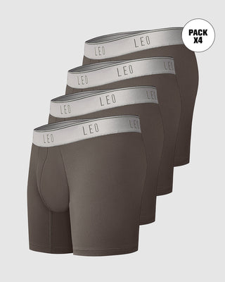 Paquete x 4 bóxers medio diseño ergonómico ultrafresco y cómodo en microfibra#color_619-verde-grisaceo