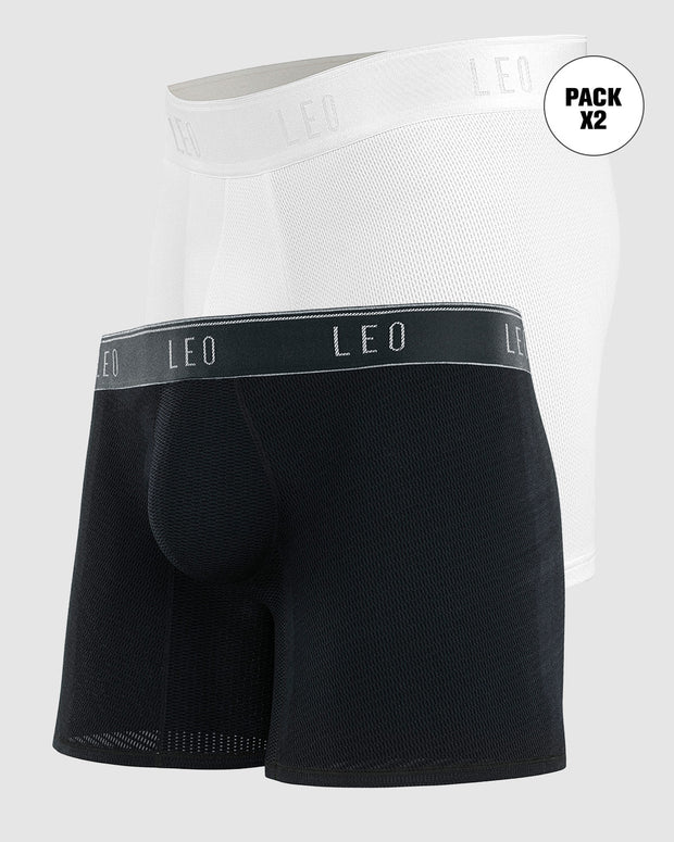 Paquete x 2 bóxers de tela texturizada, secado rápido, microfibra
