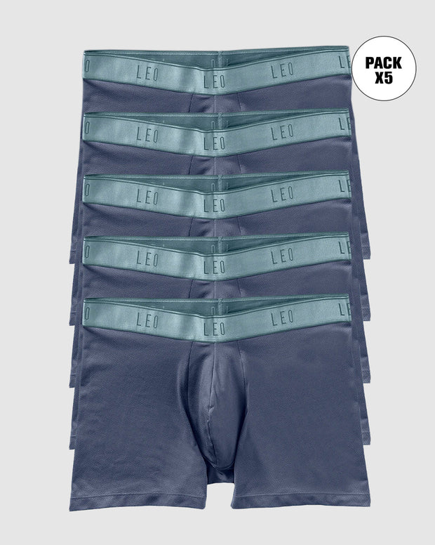 Paquete x5 bóxers medio diseño ergonómico ultrafresco y cómodo en microfibra
