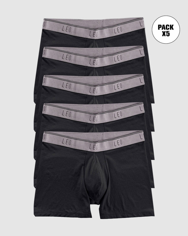 Paquete x5 bóxers medio diseño ergonómico ultrafresco y cómodo en microfibra