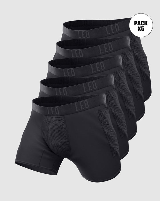 Paquete x 5 bóxers deportivos con bolsillo lateral en microfibra#color_700-negro