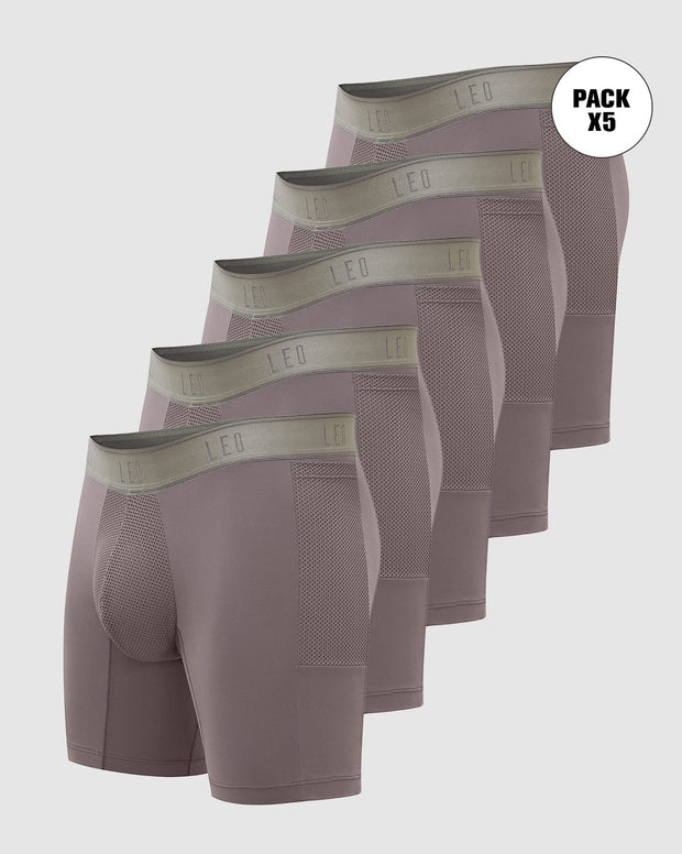 Paquete x 5 bóxers deportivos con bolsillo lateral en microfibra