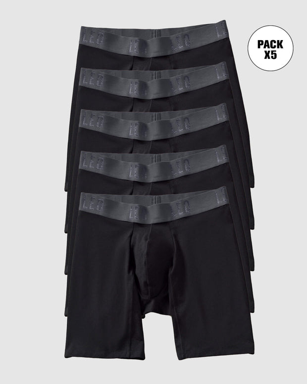 Paquete x5 bóxers largos de algodón que evita el roce entre las piernas