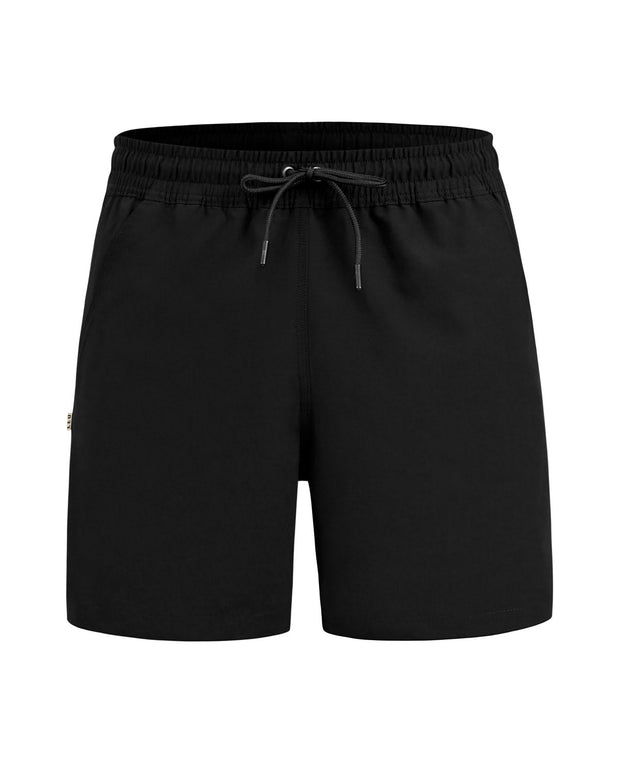 Pantaloneta de baño con malla interna y cintura ajustable#color_700-negro