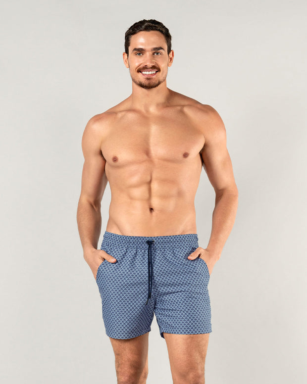Pantaloneta de baño con malla interna y cintura ajustable