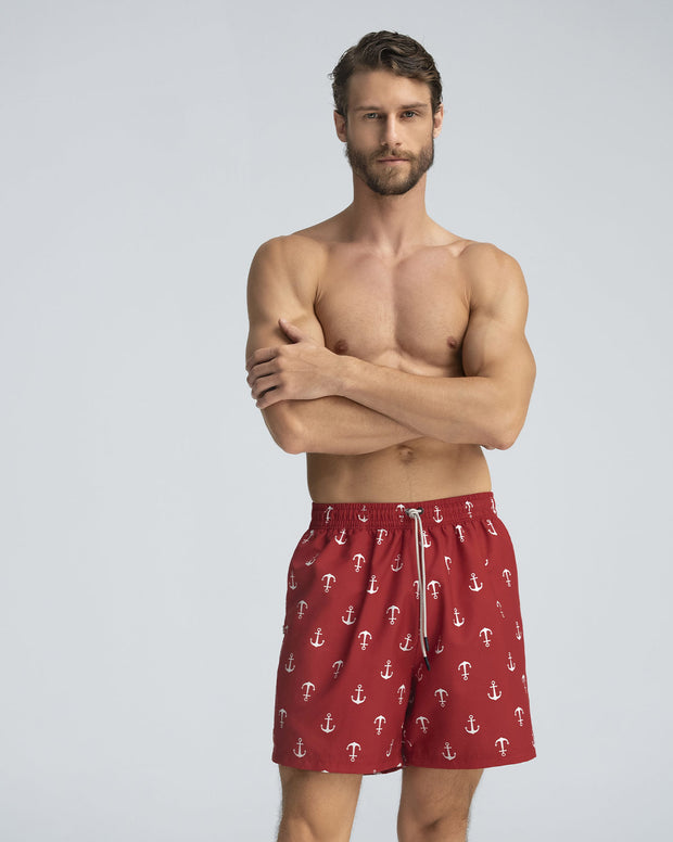 Pantaloneta de baño masculina con práctico bolsillo al lado derecho