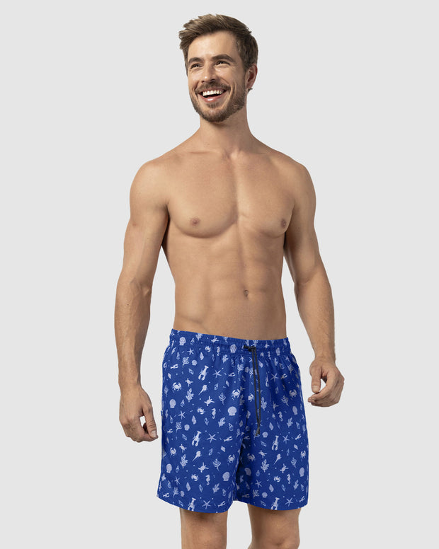 Pantaloneta de baño masculina con práctico bolsillo al lado derecho