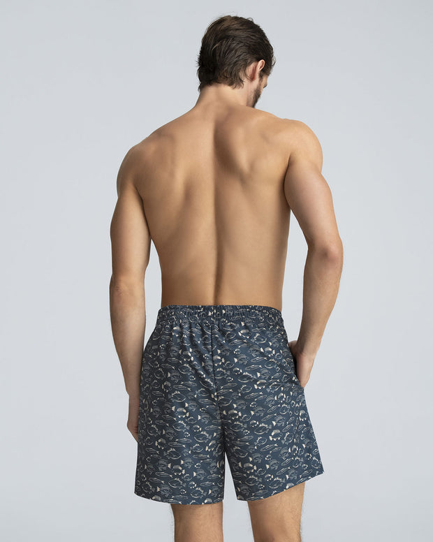 Pantaloneta de baño masculina con práctico bolsillo al lado derecho