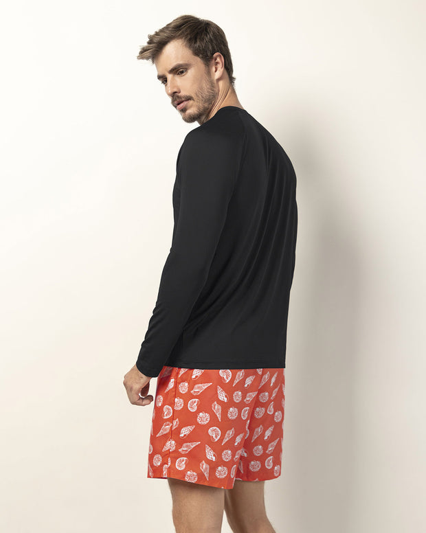 Pantaloneta de baño masculina con práctico bolsillo al lado derecho