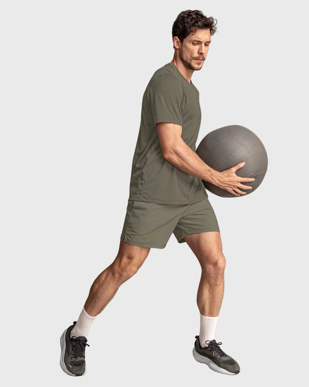 Camiseta deportiva masculina semiajustada de secado rápido