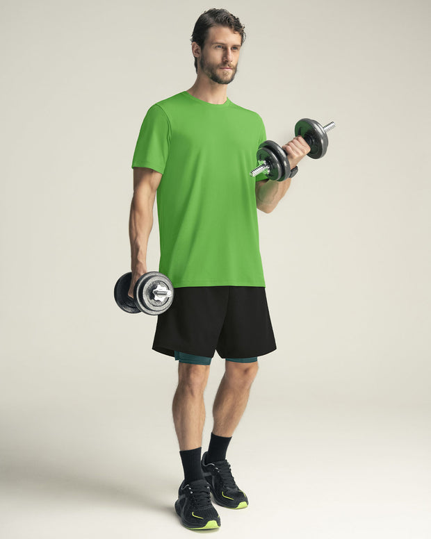 Camiseta deportiva masculina semiajustada de secado rápido