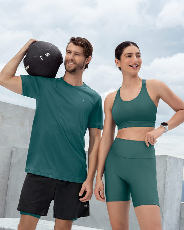 Camiseta deportiva masculina semiajustada de secado rápido