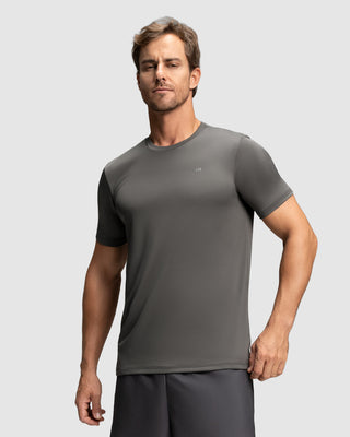 Camiseta deportiva masculina semiajustada de secado rápido#color_784-gris-oscuro