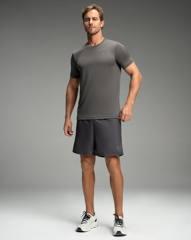 Camiseta deportiva masculina semiajustada de secado rápido