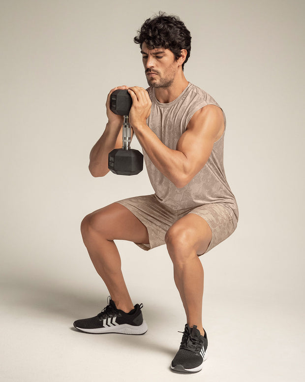 Camiseta manga sisa deportiva y de secado rápido para hombre