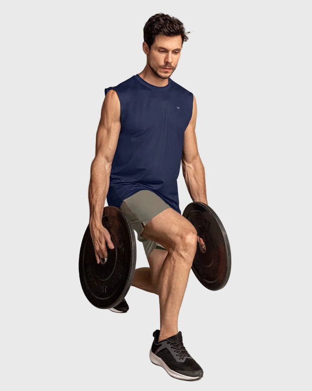 Camiseta manga sisa deportiva y de secado rápido para hombre