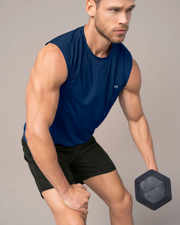 Camiseta manga sisa deportiva y de secado rápido para hombre