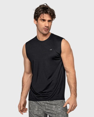 Camiseta manga sisa deportiva y de secado rápido para hombre#color_700-negro