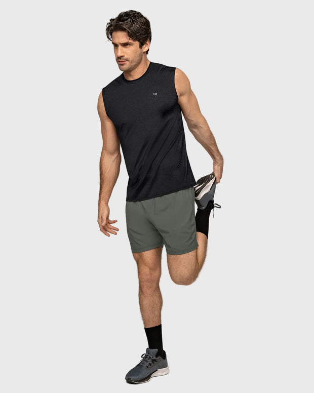 Camiseta manga sisa deportiva y de secado rápido para hombre