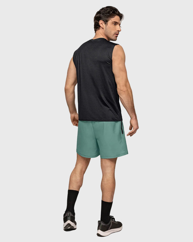 Camiseta manga sisa deportiva y de secado rápido para hombre