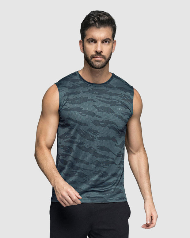 Camiseta manga sisa deportiva y de secado rápido para hombre
