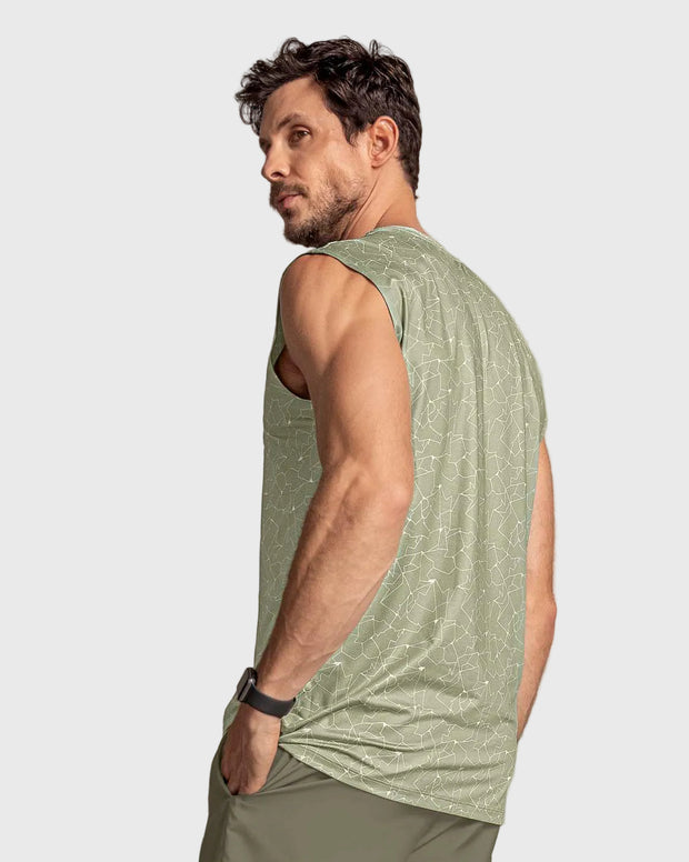 Camiseta manga sisa deportiva y de secado rápido para hombre