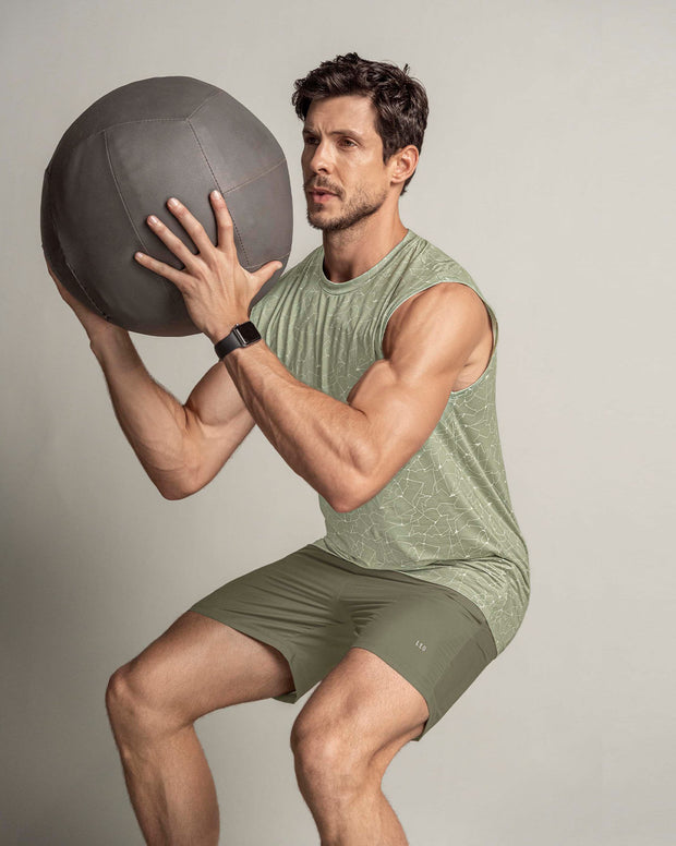 Camiseta manga sisa deportiva y de secado rápido para hombre