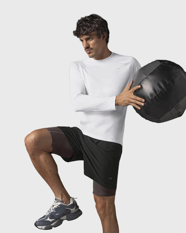 Camiseta deportiva masculina manga larga con protección UV