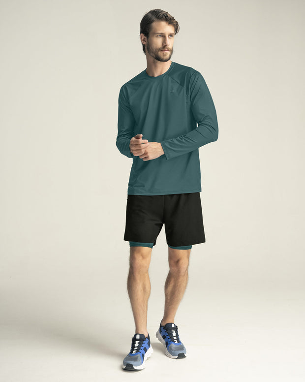 Camiseta deportiva masculina manga larga con protección UV