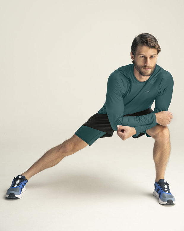 Camiseta deportiva masculina manga larga con protección UV