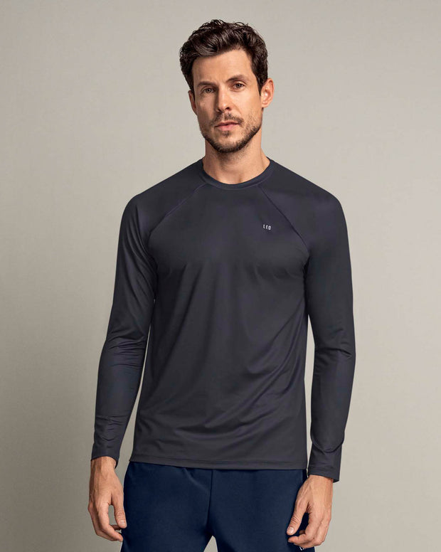 Camiseta deportiva masculina manga larga con protección UV