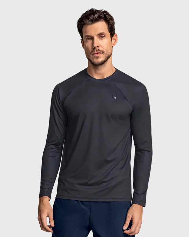 Camiseta deportiva masculina manga larga con protección UV